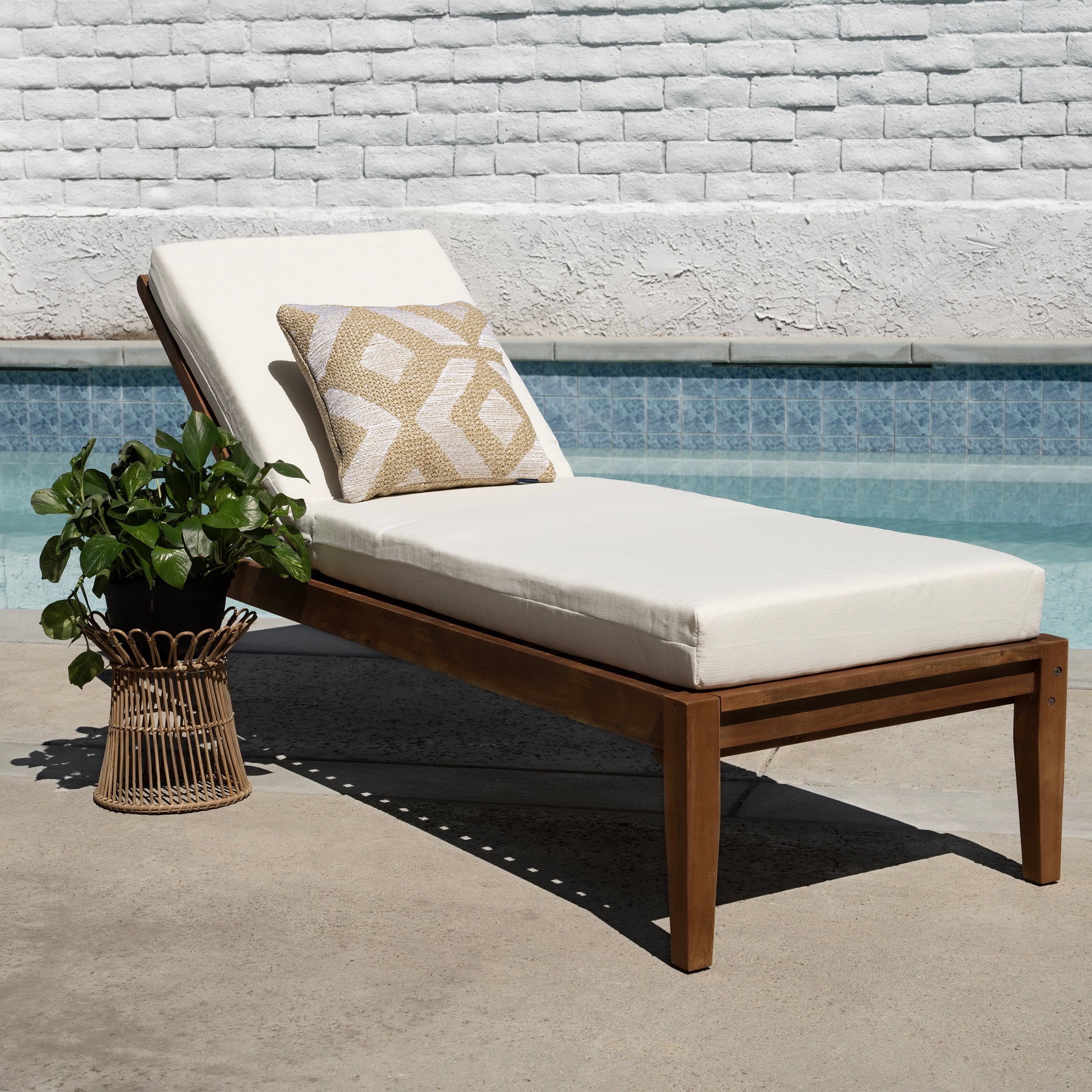 Poolside Chaise Lounge Cushion - Honeycomb Outdoor