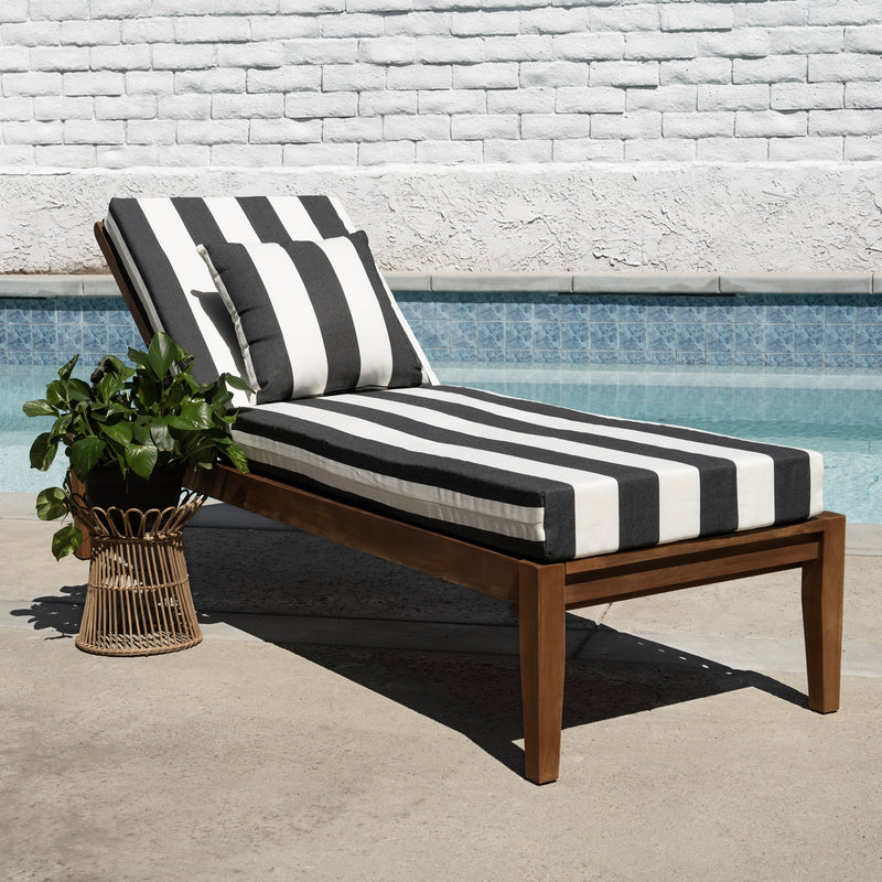 Black and white chaise lounge cushions sale