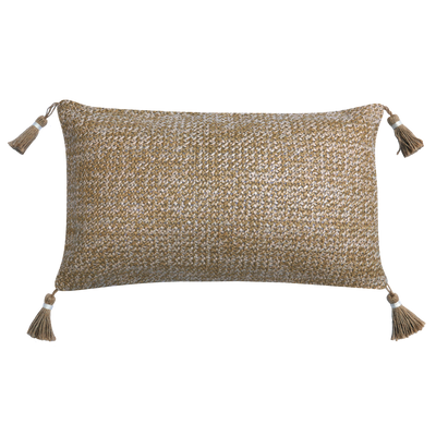 Raffia Natural with Tassels Lumbar Pillow (Two-pack)